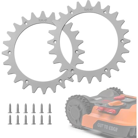 Spikes de Remplacement en Acier Inoxyda pour les modèles Worx Lan-droid S/M, Amélioration de la Traction pour Tondeuse à Gazon Robot avec 12 Vis, Taille de Roue 205 mm (1/5)