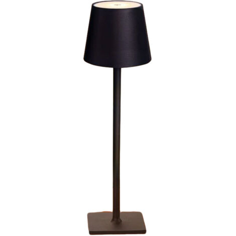 Lampe de Table Rechargeable et Sans Fil avec Contrôle Tactile, Utilisable également comme Lampe d'Extérieur, 2700 K, Hauteur 38 cm, Couleur Noir (1/5)