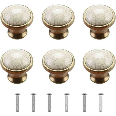 Bouton Meuble Boutons de Porte de Placard 6 Pièces Bouton de Meuble Porcelaine Bouton de Meuble Vintage Boutons Porte Bouton de Commode Boutons de Porte en Céramique Bouton de Porte Cuisine (1/5)