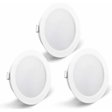 Set de 3 luminaires pour meuble LED 230V, 3,5W LED IP44 G4 15mm spots encastrables pour meuble plat, 3000K blanc chaud, hotte de cuisine, spot encastrable salle de bain (Blanc) (1/5)