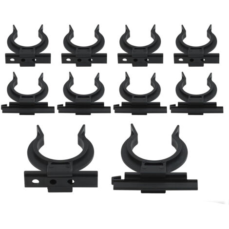 10 Stück Robuste Clips de Plinthes Réglables,- Support de meuble - Clip de maintien - Clip de fixation durable pour pieds de meuble - Diamètre 32-36 mm-Noir (1/5)