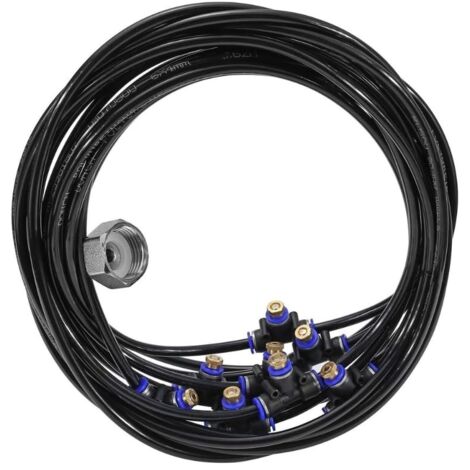 Brumisateur Extérieur, 15m Kits d'irrigation Système de Brumisation, Convient pour Les Événements Extérieurs,Les Jardins,Les Patios,Les Parasols,Les Toits,15m/49.2ft (1/5)