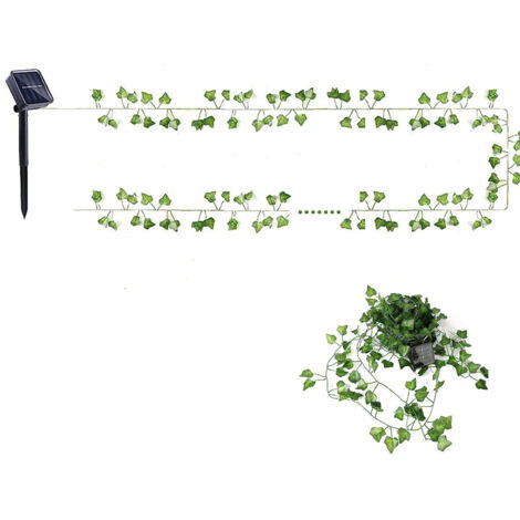 Guirlande Lumineuse Solaire Extérieure, Lierre Artificiel Guirlande Lumineuse Solaire 10M 100 LEDs, Guirlande Étanche 8 Modes Lumiere Décoration, pour Jardin, Terrasse, Balcon, Fête (1/5)