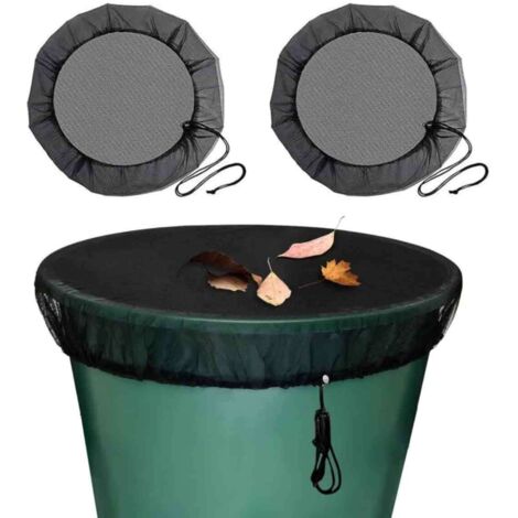 2 Pcs Filet pour Citerne de Pluie, Filet de Protection pour Tonneau de Pluie avec Cordon de Serrage, Filet de Protection Réglable, Protection Contre Les Moustiques et Les Feuilles (1/5)