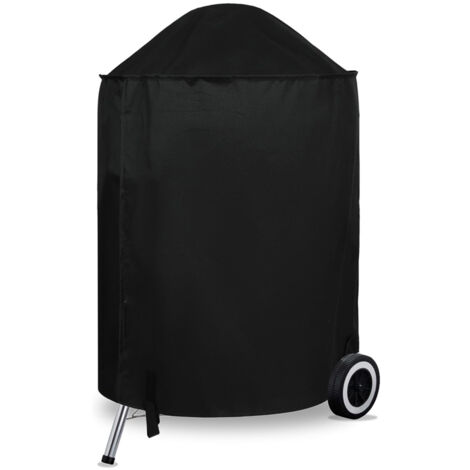 Housse Barbecue Exterieur Rond,Housse Barbecue Bâche Protection BBQ Anti-UV/Anti-l'eau,210D Oxford Bache Barbecue Exterieur Protection Ø70x90cm Housse Convient la Plupart des Grills Noir (1/5)