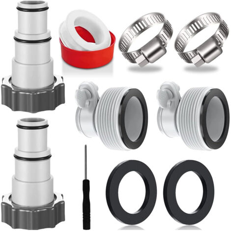 Adaptateur tuyau Piscine 32 38,Adaptateur de Tuyau de Rechange,Adaptateur Piscine,Adaptateur de tuyau depiscine Pompe accessoire Piscine,Raccord pour pompe Intex Tuyau Piscine Ø 32 38 mm (1/5)