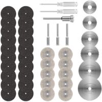 42PCS Mini Disque Diamant à Tronçonner, Disques de Coupe pour Dremel, HSS en Résine Lame Scie Circulaire avec 4 Mandrins SC et 2 Tournevis pour Couper Bois, Métal, Plastique, Pierre