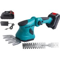 Cisaille de Jardin/Taille-haie,2 en 1 Cisailles à Gazon, Batterie 21V,pour Couper Les Haies,Les pelouses,Comprend Un Tailleur portatif,Une Batterie et Un Chargeur (1 Batterie)
