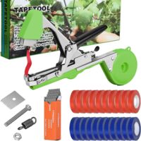 Machine à Attacher Les Plantes,Fourni avec 10 000 Clous et 20 Rouleaux de Ruban Adhésif de Couleur,Pince Attache Tomate,Attache Plante Grimpante, Concerner Jardin Fruits Légume Fleurs Vigne