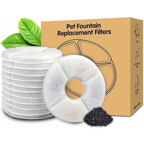 12er-Pack Ersatzfilter für Katzenbrunnen, Filter für Haustier-Wasserbrunnen, Aktivkohlefilter