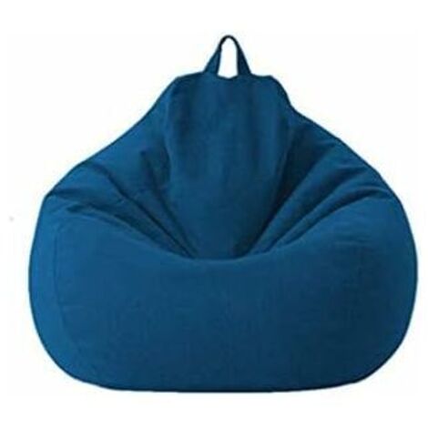 Lazy Sofa Bag Recliner Sofabezug Stoff Sesselbezüge Stuhlbezüge ohne Füllstoff Sitz Sitzsack Puff Tatami Wohnzimmermöbel (Blau, 70  80 cm)