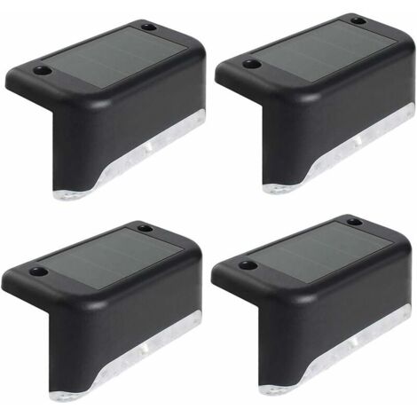 4er-Pack Solar-Terrassenleuchten, wasserdichte LED-Terrassenleuchten, solarbetriebene Außenleuchten für Terrassentreppen, Gartenwege, Stufen und Zäune