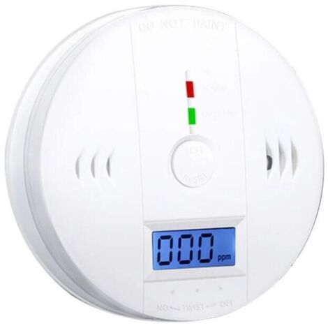 Kohlenmonoxid-Gasmelder, Alarmmelder, batteriebetriebener CO2-Alarmmelder mit LCD-Display, Sprachwarnung – INHHUB