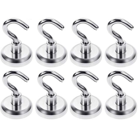Magnethaken, starker Neodym-Magnet, 18 kg Zugkraft, für Küchenzubehör, 25 mm, 8er-Pack (1/5)