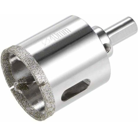 Diamantbohrer, Glaslochsäge, Bohrer, Mittelführungsbohrer für Glas, Keramikfliesen, 40 mm (1/5)