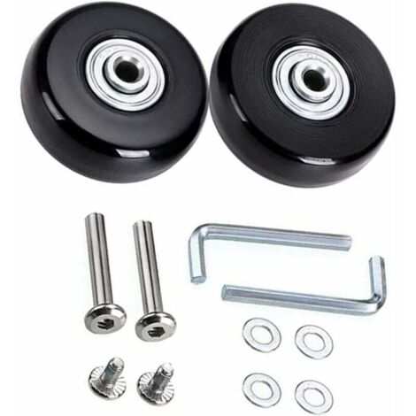Kofferrollen-Ersatzsatz [45 mm], Kofferrolle, Gepäckkoffer-Reparatur, Stummrolle, Universal-Gummi-Lenkrad, Ersatztransport, ersetzt Rolle