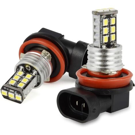 2 x H8 H9 H11 Nebelscheinwerferlampen 15 SMD 2835 LED DRL Scheinwerferbirne LED ULTRA WEISS für Auto Auto LED-Lampe Nebelscheinwerfer Xenon Weiß DC 12 V 6000 K