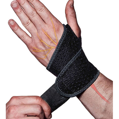 Handgelenkbandage 2er Set - Kompressionsband für Fitness, Krafttraining & Sport - Schützt bei Schmerzen, Sehnenscheidenentzündung & zur Verletzungsvorbeugung (Schwarz)