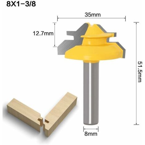 CMT ORANGE TOOLS K915-127 V-Nutfräser 90° HW Z2 – Schaft 8 Mm, 12,7 X 12,7 X 45 Mm, Für Holz & Profile