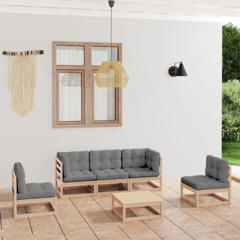 Prolenta Premium 6-tlg. Garten-Lounge-Set mit Kissen Kiefer