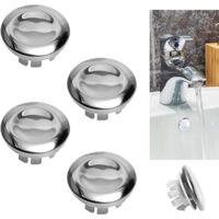 Überlaufabdeckung für Waschbecken – Ersatz-Überlaufring – Stöpsel für Badezimmer-Küchenspüle – rundes Überlaufloch – Ersatzteile richtig einsetzen (4 Stück) – INHHUB