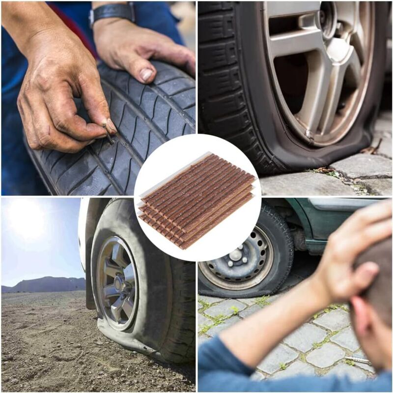 Kit di riparazione pneumatici senza camera d'aria, stoppino per riparazione pneumatici, strisce per riparazione pneumatici, per auto, furgoni, moto, 30 pezzi - INHHUB