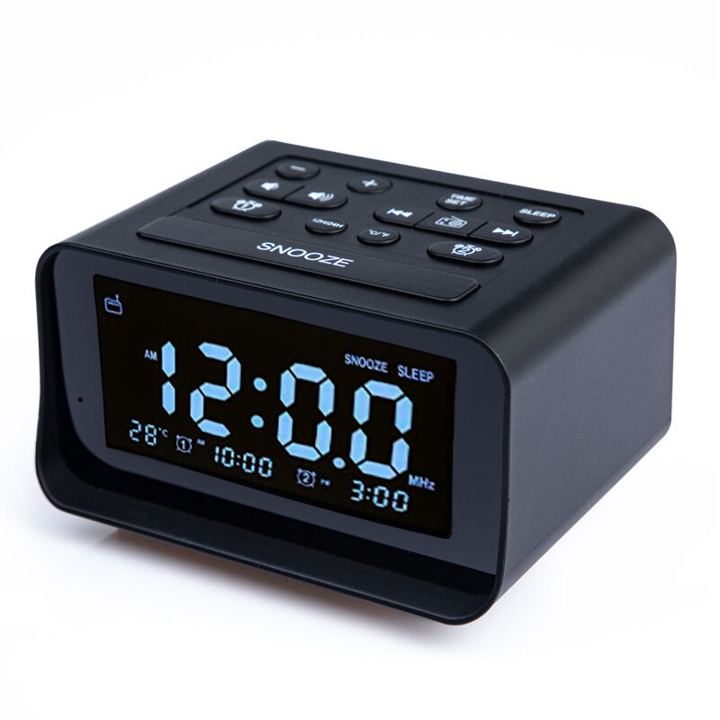 Sensore Temperatura Wireless Radiosveglia Con Proiettore 180° Dimmer 0-100% Radio FM Con Timer Spegnimento 5 Suoni 3 Volumi Con Porta Di Ricarica USB Previsioni Meteo 12-24 Ore - 4