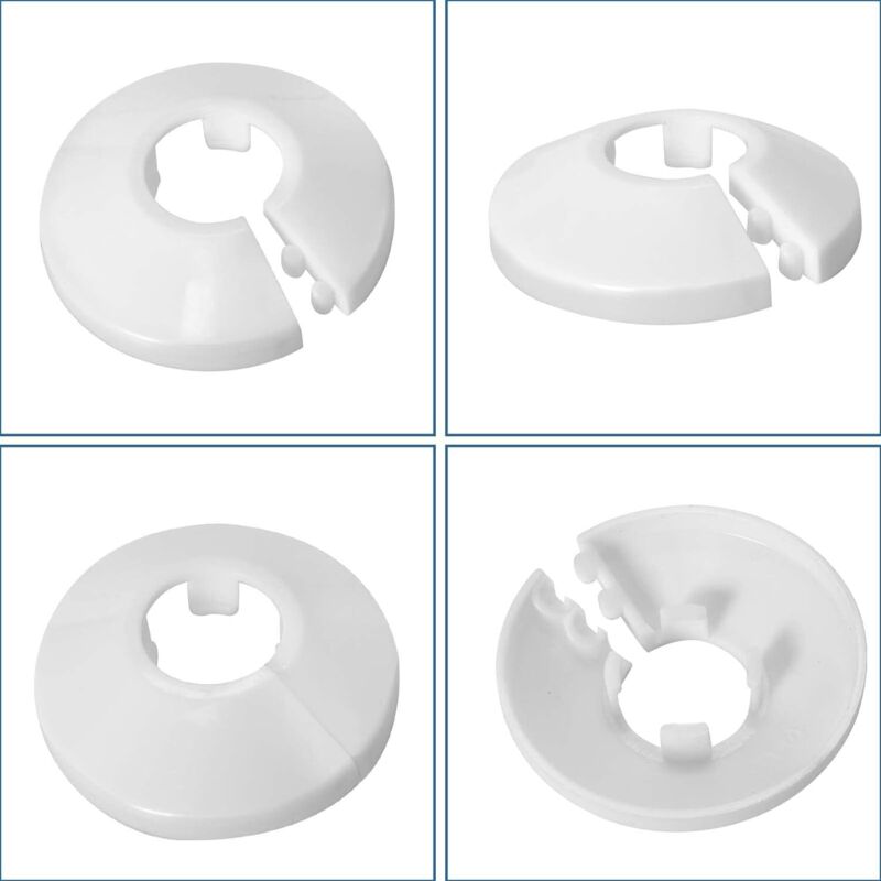 Set Di 8 Coperture E Collari Per Tubi Radiatore Da 15 Mm, Lunghezza 200 Mm, Finitura Senza Cuciture, Per Nascondere Impianti Idraulici In Bagno E Casa