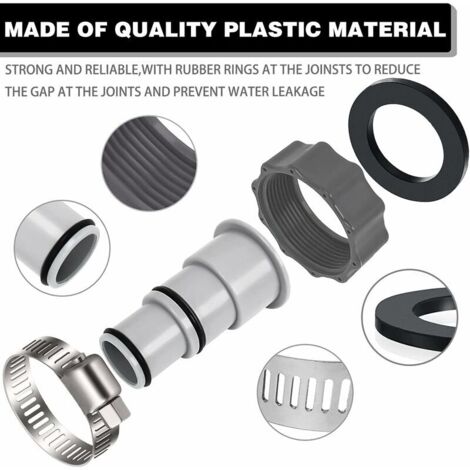 Adattatori Tubi per Piscina 32mm a 32mm,4 PCS Connettori Tubi Piscina