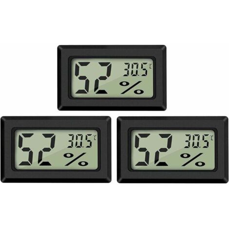 Mini termometro igrometro digitale LCD temperatura umidità -5070℃ 10%99% RH termometro portatile termoigrometro indicatore per ufficio cucina umidificatori incubatori rettili (3 pezzi - A) (1/5)