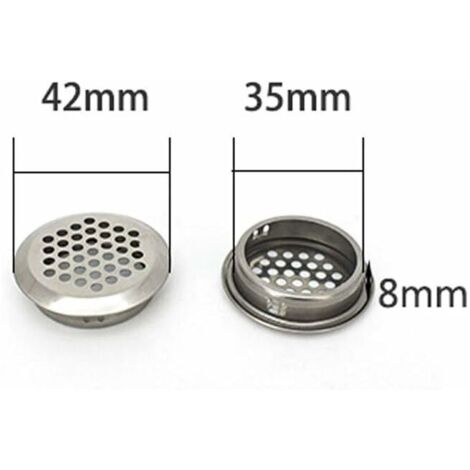 2 Griglie Di Ventilazione Rotonde In Acciaio Inox 201 Da 70mm, Con Rete Antinsetto, Per Cucina, Bagno, Garage Ed Esterno