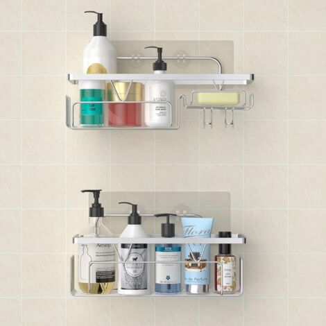 Mensola per doccia senza foratura, set da 3, accessorio per il bagno