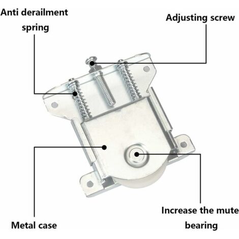 Kit 2 Ruote Per Porte Scorrevoli In Acciaio Zincato, Carrelli Per Binario Porta Pesante, Supporto Antiruggine Da 200kg Con Rotazione 360°