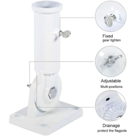 Supporto per asta bandiera - Alluminio - 25 mm - con spina - Supporto