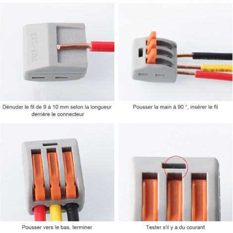 Xpieoyrm Connettori Elettrici Con Leva Di Comando, 50 Pezzi Terminali A Collegamento Rapido,Terminali A 2/3/5 Vie, Connettori Per Cavi, Connettore Rapidi Compatti Combinazione Libera - Foto 11