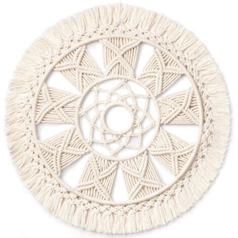 Set di 2 decorazioni da parete in macramè, Boho Chic