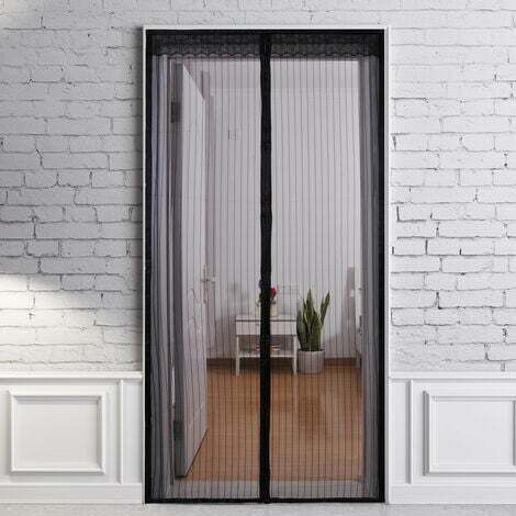 Zanzariera per porta, tenda per insetti, zanzariera magnetica, 80x210cm, nera magnetica (1/4)