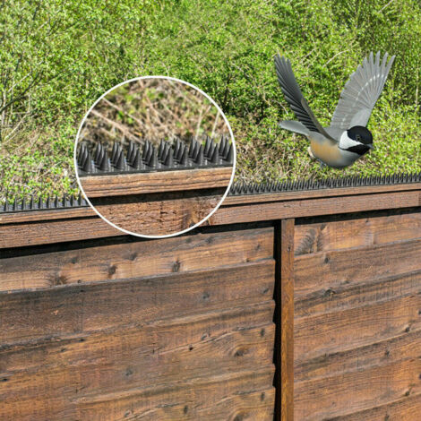 Recinzione di sicurezza per piccioni per uccelli, punte in metallo con viti per antifurto, anti arrampicata sulle pareti del tetto, ringhiere - zincate a caldo - nero - taglia M