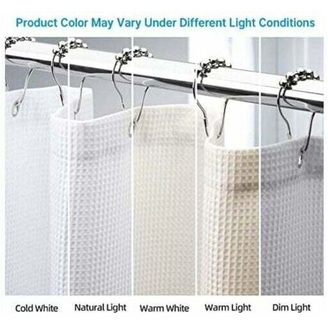 Tenda Da Doccia In Tessuto A Nido D'Ape 180x188 Cm – Impermeabile, Con Fodera Rimovibile, Senza Ganci