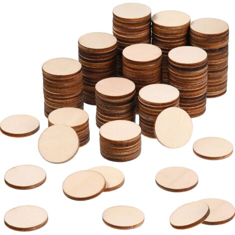 Dischi Di Legno, 200 Pezzi Tondi, Diametro 2 cm, Spessore 2,5 mm