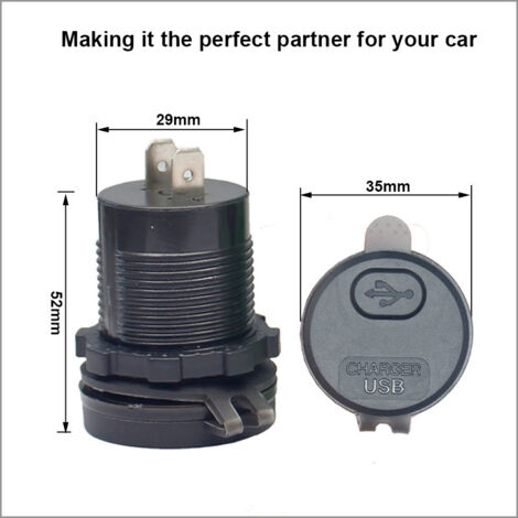 Daakro Presa di ricarica USB da 72 W, 12 V, luce verde, Dual QC3.0 USB & PD3.0 tipo C, caricatore rapido per cellulare, impermeabile, con interruttore per roulotte da 12 V/24 V