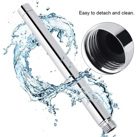 Prolunga Per Braccio Doccia In Acciaio Inox Nero - Tubo Moderno Per Bagno - 2