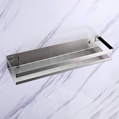 Mensola Angolare Per Doccia In Acciaio Inox - 30 Cm Triangolare - Portaoggetti Da Parete Per Bagno E Cucina - Argento - 3