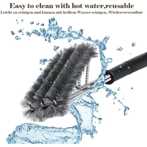 Set Di 2 Spazzole Per Griglia In Acciaio Inox Con Raschiatore E Manico Termico Rimovibile: Pulizia Facile Per Barbecue A Carbonella, Gas, Elettrici, Con Borsa Organizer
