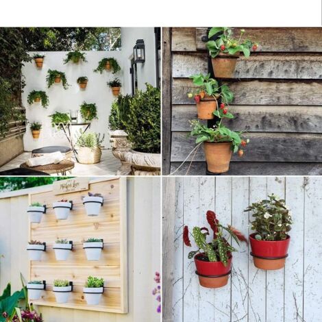 6 Supporti Per Vasi Da Parete In Metallo 15,2 Cm – Pieghevoli, Con Viti, Per Fioriere, Interni Ed Esterni, Balcone E Giardino - 3