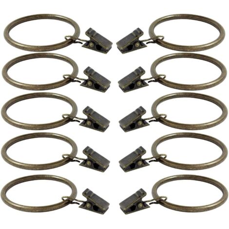 20 pezzi anelli per tende in metallo, diametro interno 45 mm, ganci