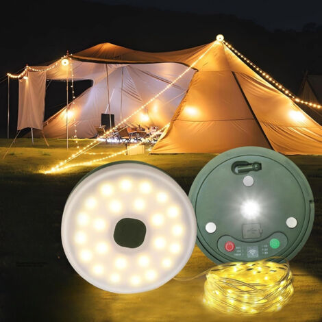 Luci da campeggio, 8 modalità di illuminazione, luci da esterno ricaricabili portatili versatili per campeggio, cortile, escursionismo, Natale (10 m)