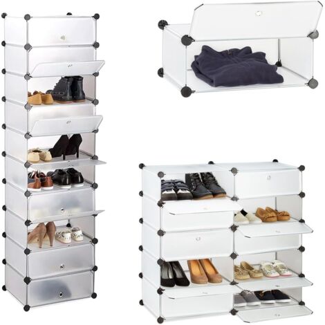 Scaffale 10 Ripiani Modulabili Impilabili – Struttura Componibile Salvaspazio in Plastica Opaca Resistente per Casa, Ufficio, Guardaroba e Ripostigli (1/5)