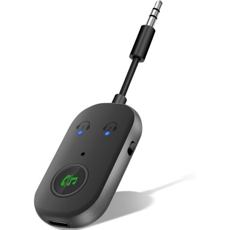 aux bluetooth auto，trasmettitore bluetooth per tv，trasmettitore bluetooth per auto，Bluetooth 5.3 Adattatore Trasmettitore, 2-in-1 Ricevitore Trasmettitore Bluetooth Supporta 2 auricolare, 3.5mm AUX Ja