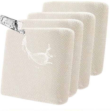 Copricuscino Elasticizzato Antiscivolo Per Divano: Set Di 4 Moderne Fodere Per Cuscini Da Divano, Fodere Per Cuscini Da Esterno, Impermeabili, Adatte Per Poltrone,(Beige)
